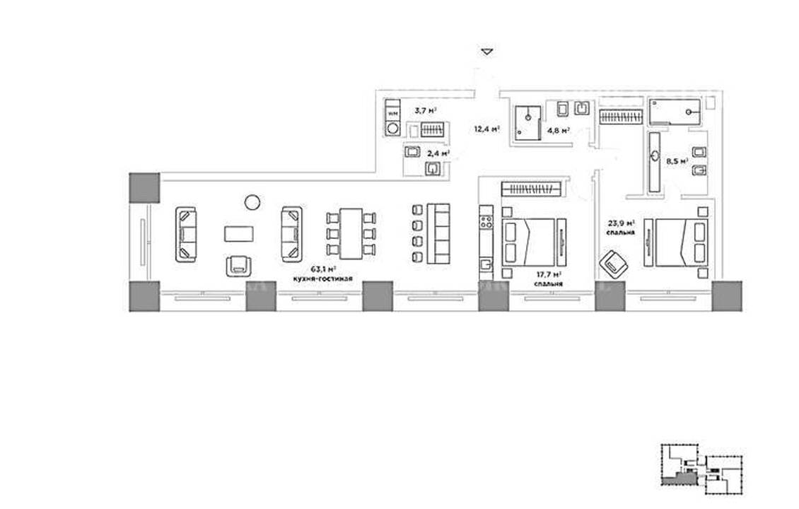 Купить  Апартаменты с отделкой Камергерский пер-к 4 метро Театральная