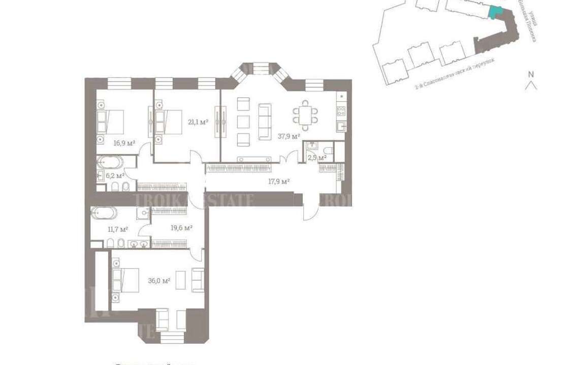 Купить  Квартиру без отделки Б. Полянка ул 44/2 метро Полянка