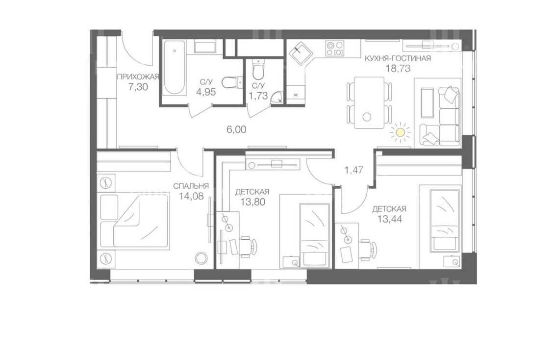 Купить  Квартиру без отделки Шмитовский пр-д 39к6 метро Шелепиха